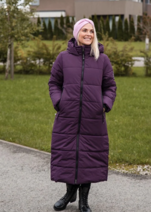 HUPPA väga soe  pikem tumelilla naiste talvemantel Nina (soojustus 300 grammi)-UUDIS - Image 1