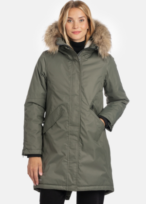 Huppa naiste talveparka Vivian 1 roheline naturaalkarvaga 200 gr soojustusega - Image 5