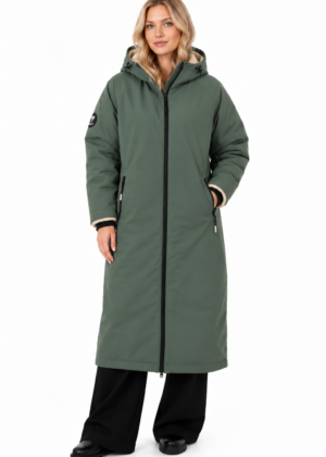 Lenne sügis-talvine oversized naiste mantel roheline suurusele XXL/3XL-UUDIS - Image 1
