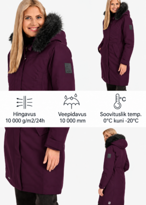 HUPPA pikem naiste talveparka Vienna tumelilla-UUDIS - Image 3